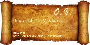 Oroszlán Viktor névjegykártya