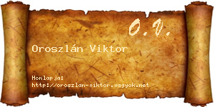 Oroszlán Viktor névjegykártya